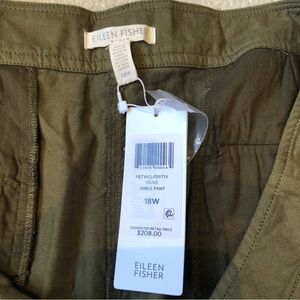 Eileen Fisher NWT 18W olive ankle pant
